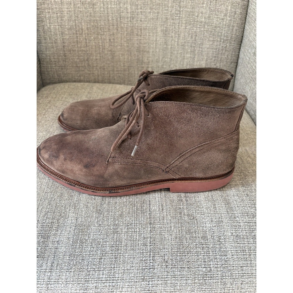 Polo Ralph Lauren Mens 12D Brown Suede Chukka Desert Boots Brick Red Sole